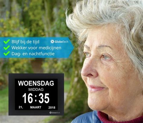 dementieklok digitale kalenderklok met wekker alarmfunctie dementie klok voor ouderen