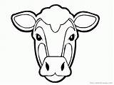 Cow Coloring Mask Printable Template Clipart Face Animal Pages Library sketch template