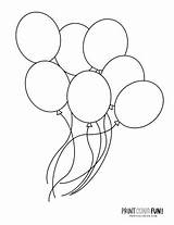 Balloons Printcolorfun sketch template