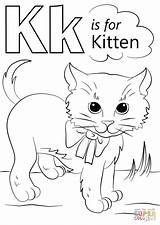 Letter Coloring Kitten Pages Alphabet Letters Printable Preschool Kids Sheets Words Supercoloring Animals Super Learning Print Crafts Preschoolers Dot Drawing sketch template