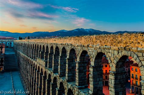 segovia sunrise  aqueduct  segovia   precisely  aqueduct bridge   roman