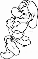 Grumpy Dopey Dwarfs Seven Wecoloringpage sketch template