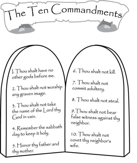 ten commandments coloring page  printable coloring pages  kids