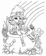 Leprechaun Coloring Pages Printable Finds Treasure Female Her sketch template