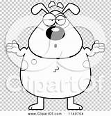 Shrugging Careless Dog Outlined Coloring Clipart Vector Cartoon Cory Thoman sketch template