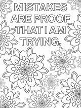 Coloring Pages Printable Mandala Positive Quotes Adult Mindset Inspirational Quote Growth Color Kids Adults Sheets Motivational Simple Pdf Etsy Choose sketch template
