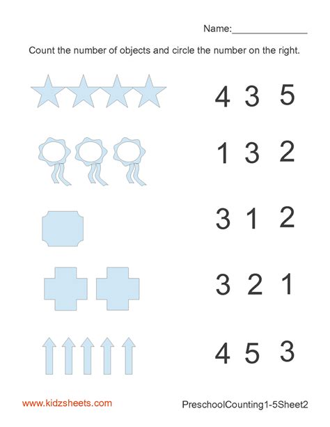 kindergarten math worksheets numbers
