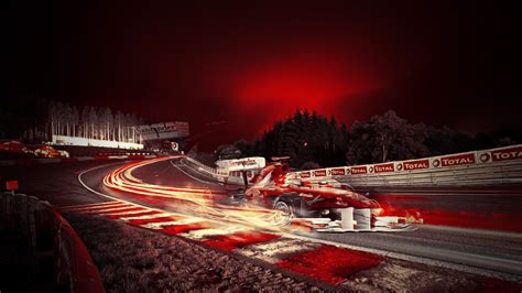 formula  racing car vehicle race tracks long exposure artwork