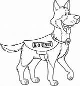Police Dog Clipart Coloring Pages Library Clip Cliparts Printable sketch template