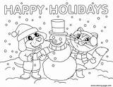 Coloring Holidays Happy Pages Snowman Christmas Winter Family Printable Color Around Colouring Crayola Nicodemus Print Getcolorings Adults Getdrawings Book Colorings sketch template