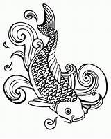 Fish Coloring Koi Pages Coy Water Color Saltwater Splashing Popular Getcolorings Tattoo Library Printable Coloringhome Realistic Colornimbus sketch template