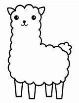 Llama Outline Template Bulletin Coloring Poster Board sketch template