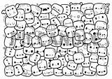 Coloring Marshmallows Doodles sketch template