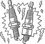Spark Plug Vector Plugs Sketch Automotive Clip Illustrations Drawing Illustration Line Clipart Drawings Eps Doodle Style Similar Logo sketch template