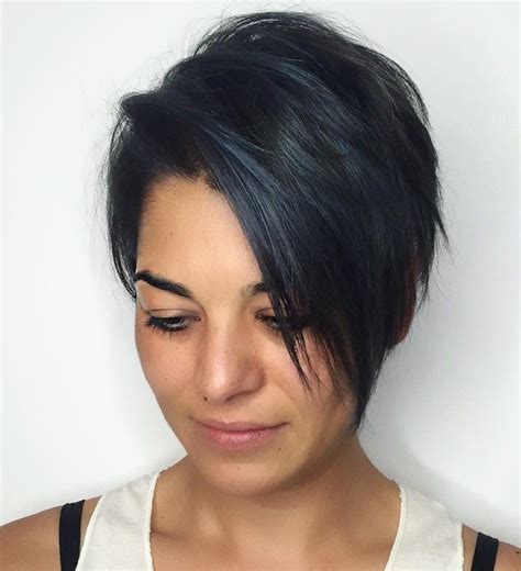 Black Razored Combover Pixie Longer Pixie Haircut Pixie Bob Haircut