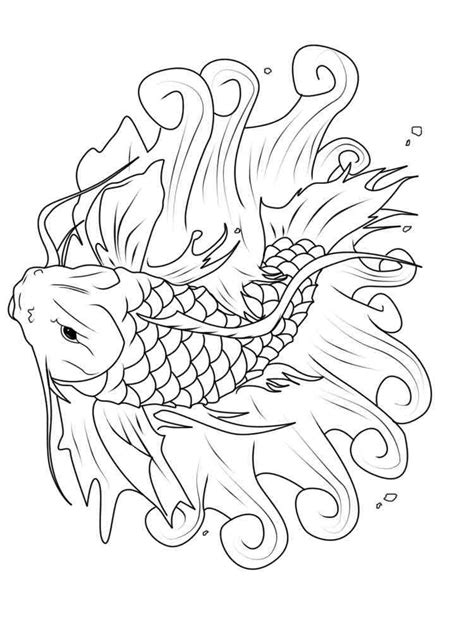 koi pond coloring pages