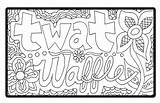Coloring Twat Waffle Adult Swearing sketch template
