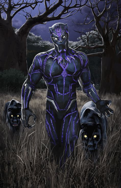 incredible black panther illustration  rob brunette rmarvel