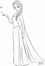 Elsa Frozen Colorear Supercoloring Coloring Para Template Sketch Credit Larger sketch template