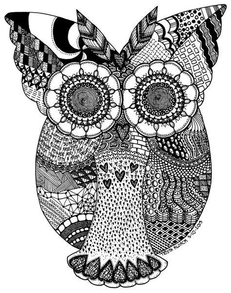 pin  mouse meyers  art owl coloring pages zentangle owl owl