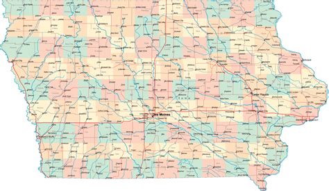 Iowa Road Map Ia Road Map Iowa Highway Map