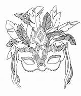 Adult Gras Mardi Masquerade sketch template