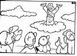 Coloring Jesus Heaven Pages Into Ascending Acts Visit Kids sketch template