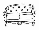 Couch Coloring Chesterfield Colorear Coloringcrew sketch template