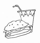 Coloring Pages Kids Burgers Food Fast Coloringkidz sketch template
