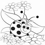 Coloring Ladybug Pages Printable Kids Ladybugs Daisy Bugs Marguerite Insect Drawing Illustration Print Color Pagina Madeliefje Cartoon Fun Coccinelle 30seconds sketch template