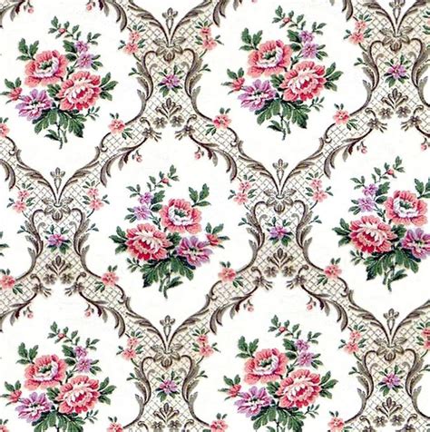 dolls house wallpaper    scale floral quality paper pink