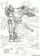 Robot Coloring Pages Assault Machine Intelligence Fighting Colorkid Wars Print Big sketch template