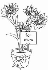 Coloring Flowers Mothers Mother Advertisement Kids Print sketch template