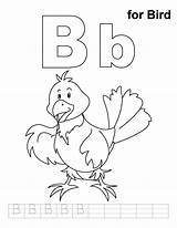 Bird Coloring Handwriting Practice Kids Pages sketch template