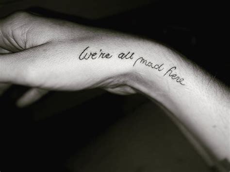 Simple Were All Mad Here Tattoo