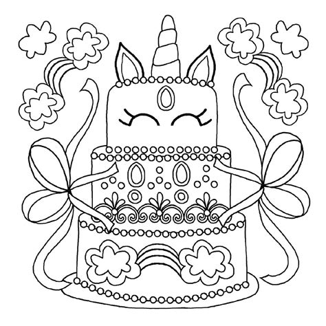 birthday cake coloring pages printable  coloring