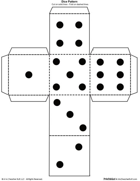 printable dice pattern    teacher stuff printable pages