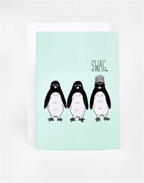 Jolly Awesome Swag Penguins Card At Поздравительные открытки