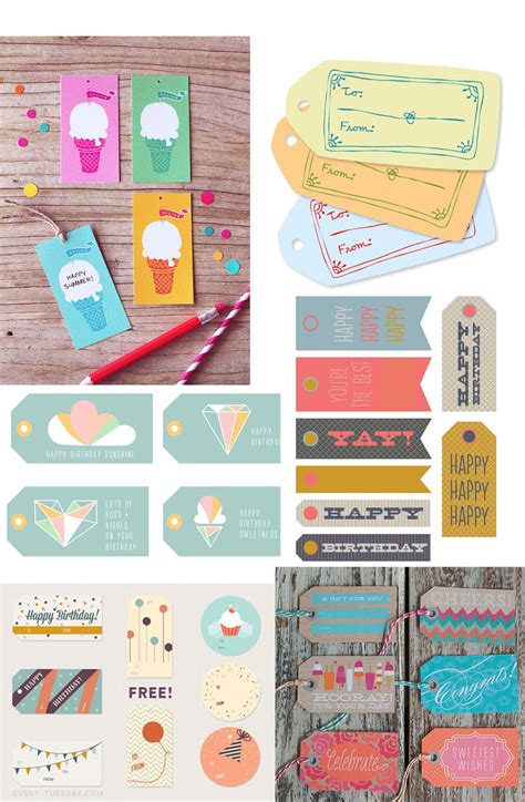 printable birthday tags  love  party