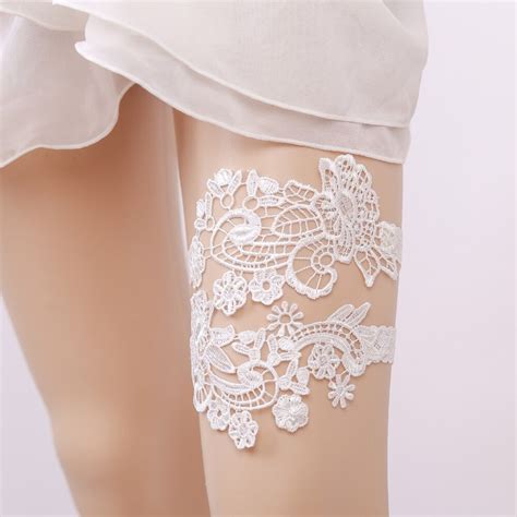 wedding garters lace flower white sexy 2pcs garters for women female