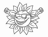 Sun Sunglasses Coloring Coloringcrew sketch template