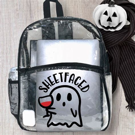 sheetfaced ghost clear backpack  creepy cute clear etsy
