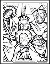 Mary Crowning Heaven Coronation Rosary Saintanneshelper Saints Glorious Crowned sketch template