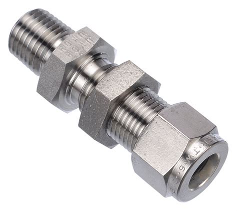 parker male bulkhead connector   tube size   pipe size pipe fitting metal