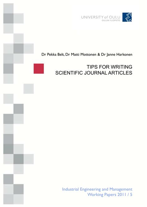 tips  writing scientific journal articles