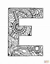 Letter Coloring Zentangle Pages Printable Alphabet Mandala Supercoloring Abc Pattern Adult Drawing Letters Adults Mandalas Lettre Coloriage Relief Stress Crafts sketch template