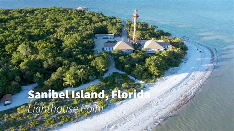 aerial drone circling lighthouse point  sanibel island florida youtube