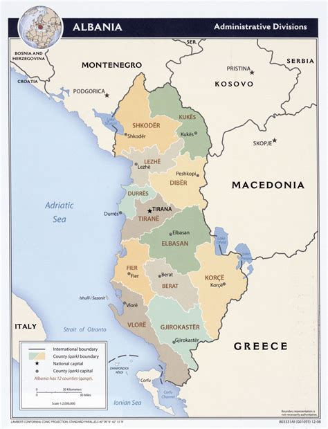 mapa mapa fisico de albania