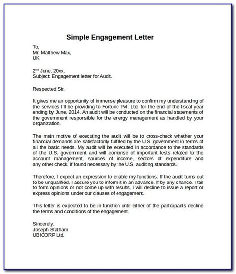 letter  engagement sample consulting