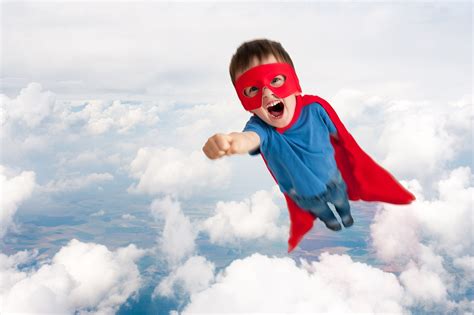 superhero child boy flying  autism active